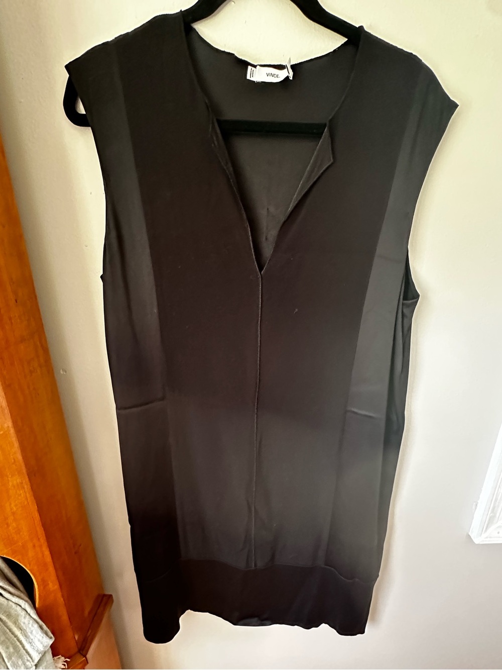 Vince Black Sleeveless Shift Dress Size L Minimalist
